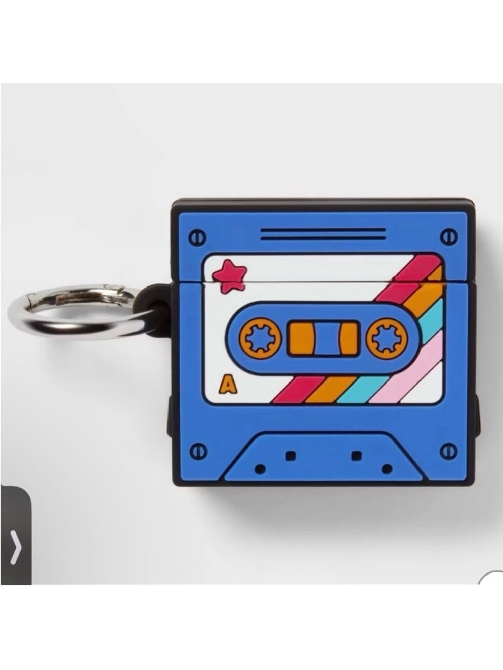 🆕- AirPods (1/2 Generation) Silicone Retro Cassette Tape Case with Clip